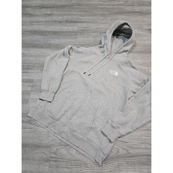 The North Face Tops - The North Face Logo Pullover Hoodie Gray Knit Women's XL Long Sleeve Casual